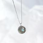 925 Sterling Moonstone Pendant Necklace 925 Sterling Silver - Moonstone - One Size