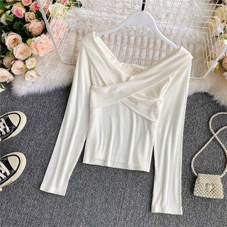 Wrapped V-neck Long-sleeve Top