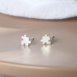 925 Sterling Silver Puzzle Earring R595 - One Size