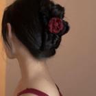 Rose Hair Claw Red Rose - Black - One Size