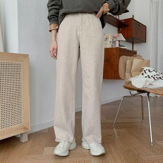 Colored Washed Wide-leg Pants