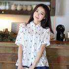 Short-sleeve Printed Blouse