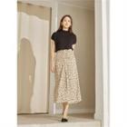 Shirred-front Patterned Skirt
