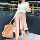 Midi Asymmetric Knit Skirt