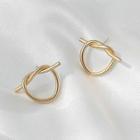 Knotted Ear Stud 1 Pair - Gold - One Size