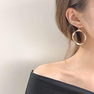 Twisted Alloy Hoop Earring 1 Pair - As Shown In Figure - One Size