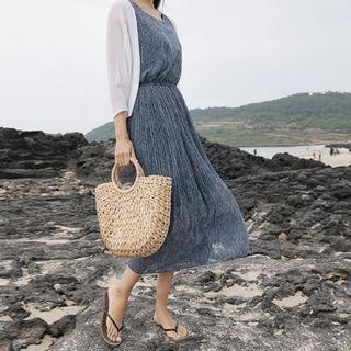 Heart-pattern Chiffon Maxi Pinafore Dress