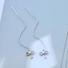 Ribbon Bow Earring 1 Pair - Silver - One Size