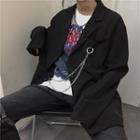 Chained Single-breasted Blazer / Straight-fit Dress Pants