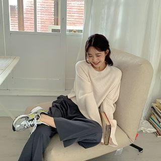 Waffle-texture Crop T-shirt