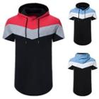 Short-sleeve Color Bock Hoodie