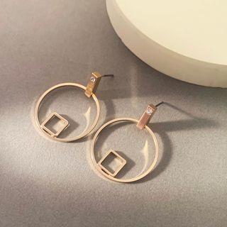 Hoop Ear Stud 1 Pair - As Shown In Figure - One Size
