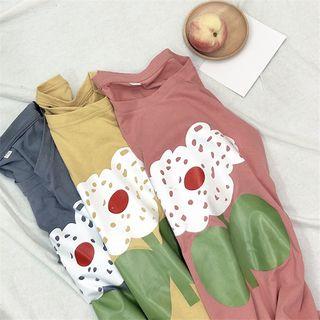 Short Sleeve Flower Printed T-shirt