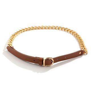 Chain Detail Belt Gold - One Size