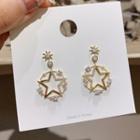 Rhinestone Alloy Star Dangle Earring 1 Pair - Silver Needle - As Shown In Figure - One Size