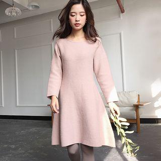 Knit Long-sleeve A-line Dress