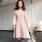 Knit Long-sleeve A-line Dress