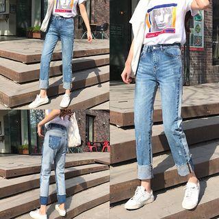Two-tone Washed Jeans