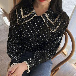 Polka Dot Blouse Black - One Size