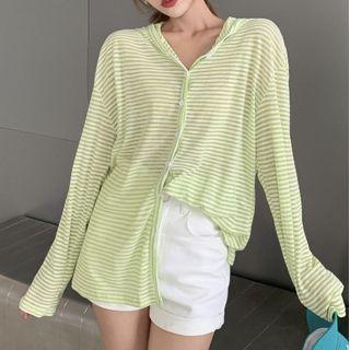 Long-sleeve Open Back Hooded Top