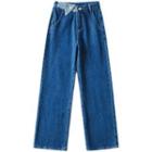 Two-tone Panel Wide Leg Jeans