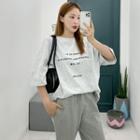 Letter Boxy Longline T-shirt