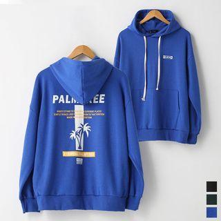 Kangaroo-pocket Printed Boxy Hoodie