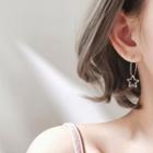 Star Drop 925 Sterling Silver Hoop Earring As Shown In Figure - One Size