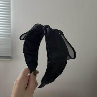 Bow Organza Headband Black - One Size