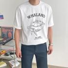 Whale Print Cotton T-shirt