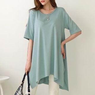 Plain Handkerchief-hem T-shirt