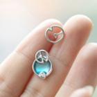 925 Sterling Silver Non-matching Glaze Earring 1 Pair - As Shown In Figure - One Size