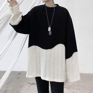 Knitted Panel Sweatshirt