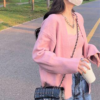 Knit Cardigan / Knit Tube Top / Pants