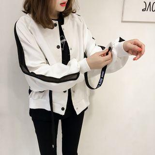 Lace-up Back Baseball Jacket