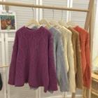Round-neck Linen Twist Long-sleeve Knit Sweater