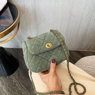 Faux Leather Quilted Saddle Crossbody Bag