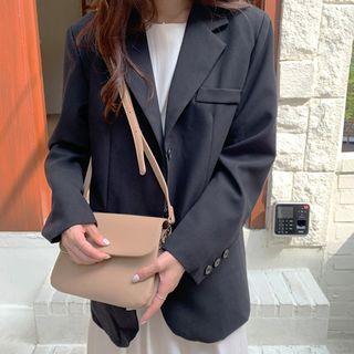 Flap-pocket Single-breasted Blazer Black - One Size