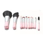 Set Of 10: Wooden Handle Makeup Brush Pink - One Size