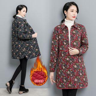 Floral Print Button Coat
