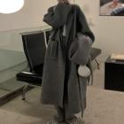 Sashed Long Coat Gray - One Size