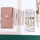 Set Of 8 : Makeup Brush 8 Pcs - Khaki - One Size