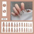 Rhinestone Faux Nail Tips Z215 - Coffee - One Size