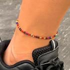 Beaded Anklet Red - One Size