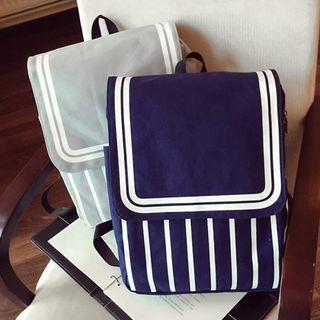 Pinstripe Canvas Backpack