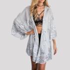 Sequined Bell-sleeve Mesh Jacket