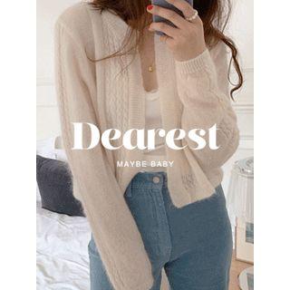 Open-front Wool Blend Cardigan One Size