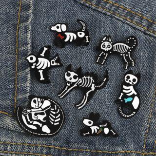 Animal Skeleton Brooch Pin (various Designs)