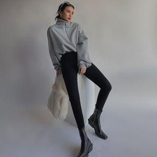 Brushed High-waist Skinny Jeans In 5 Colors