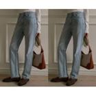 Mid-rise Washed Straight-leg Jeans